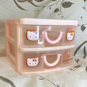 1998 Sanrio Hello Kitty 2-Drawer Desk Organizer 🍒🌸